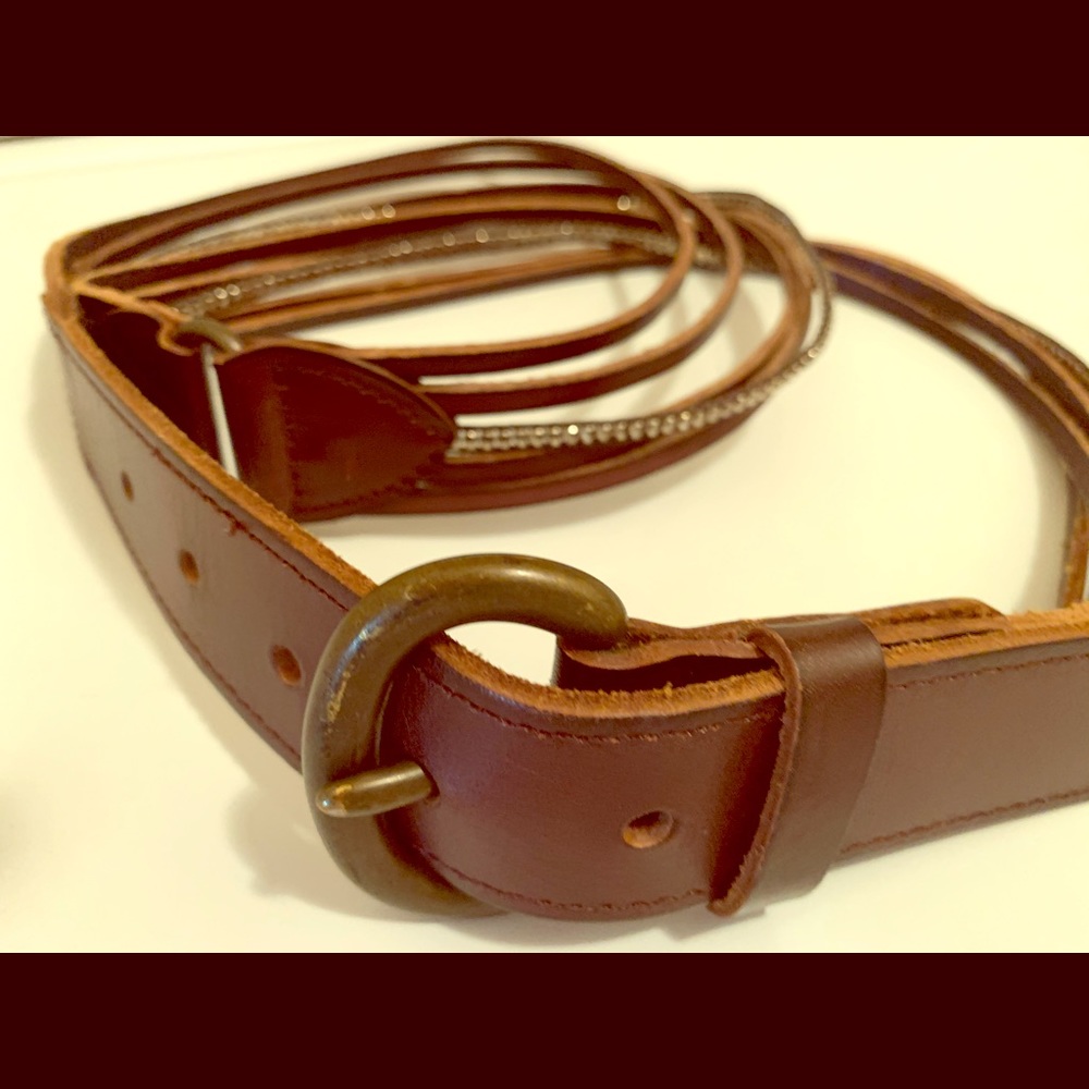 Brown leather belt